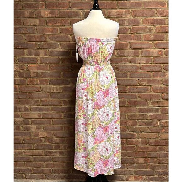 Jessica Simpson Floral Strapless Maxi Dress Size Medium NEW - Picture 5 of 6